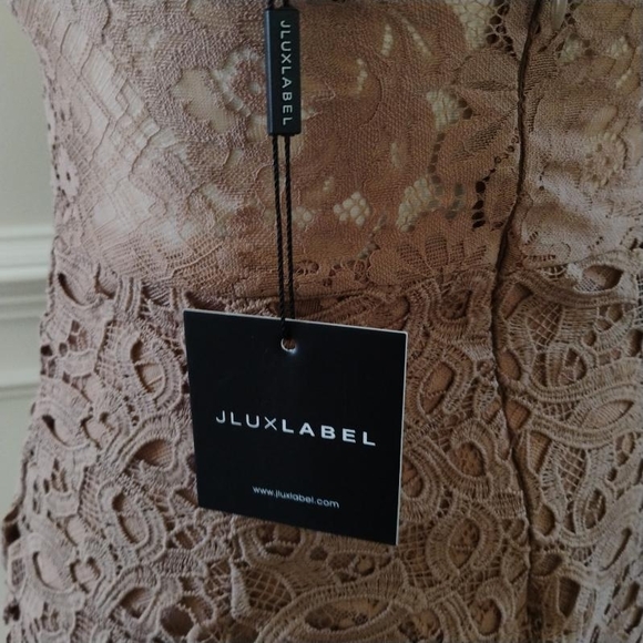 JLUXLABEL Lace Dress in Tan - Picture 4 of 13